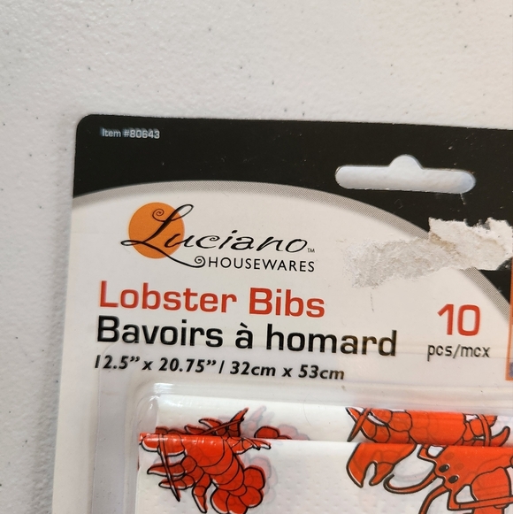 Disposable Adult Size Poly Lobster Bibs Lightweight High Quality 10 Novelty New - Picture 3 of 5